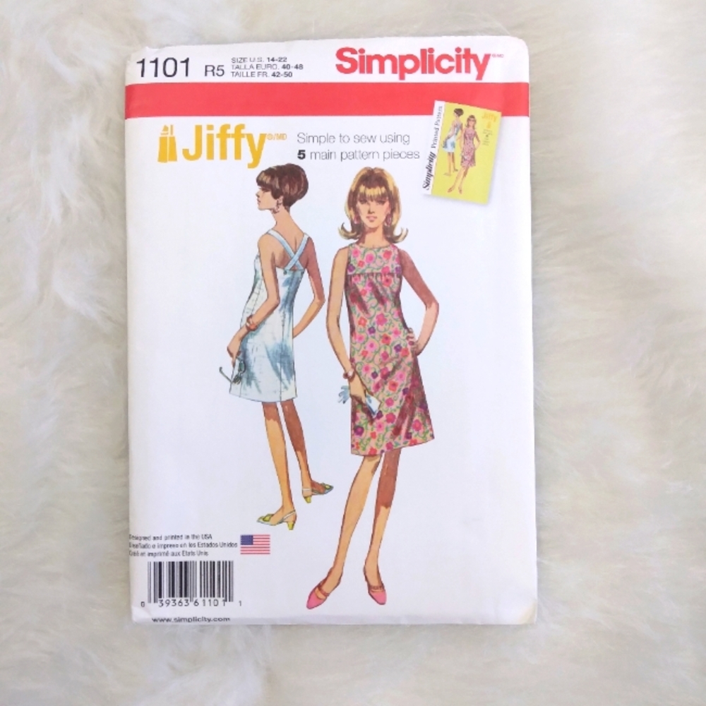 Simplicity 1102 Jiffy Pattern Dress with cross back straps, size 14-22. …